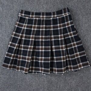 Hollister Skirt S Blue Plaid Pleated Flannel Ultra High Rise Academia Schoolgirl